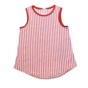 Cocoa Red and White Striped Sleeveless Top